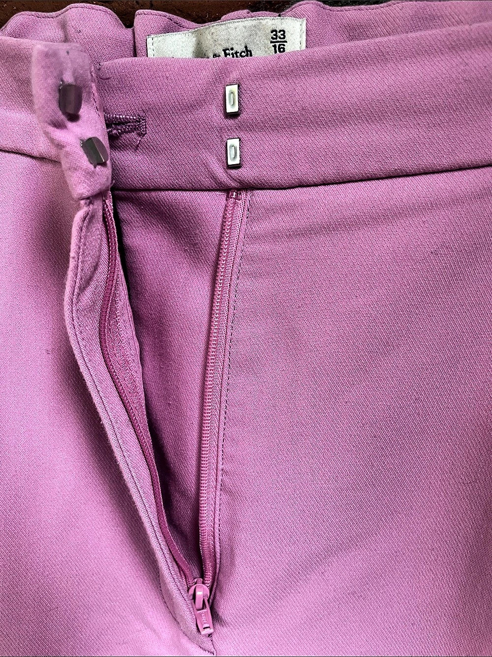 Abercrombie & Fitch Wide Leg Pants Pink Size 33 (16) - Picture 3 of 6